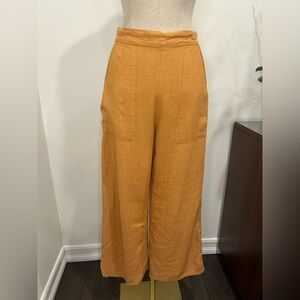 BAND OF THE FREE - Linen Blend High Waist Wide Leg  Pants Size S